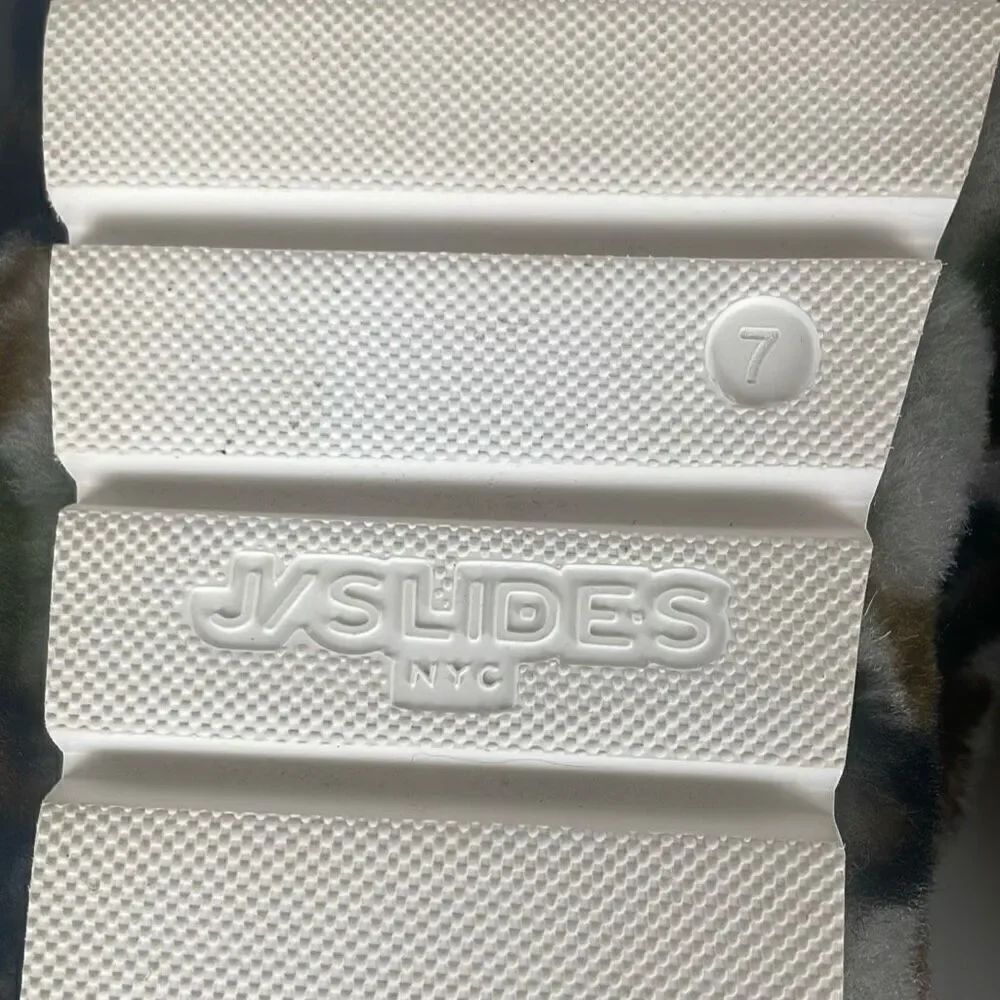 J/SLIDES Genuine Shearling 2 Strap Platform Slide Sandals camouflage 7 - Picture 9 of 9